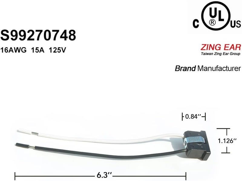 XCZZ S99270748 Receptacle for Broan Exhaust Fan,15A,125V,16AWG - Image 4
